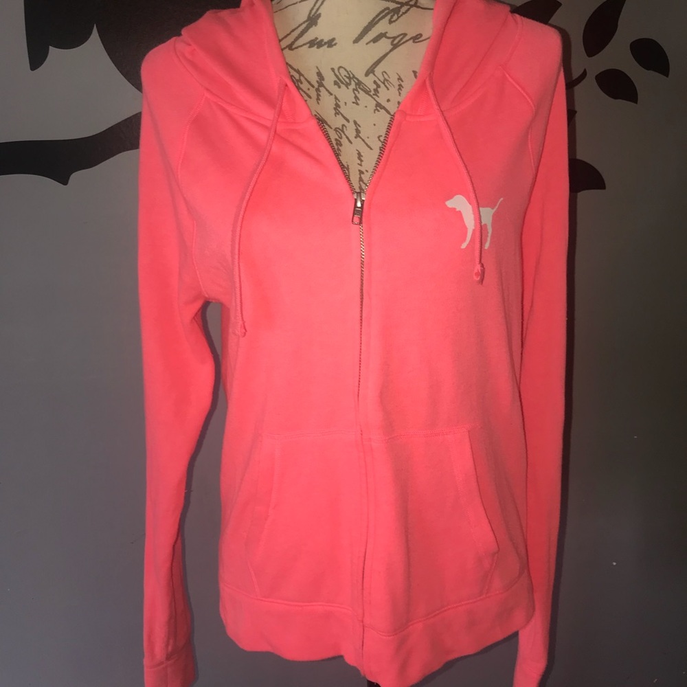 VS Pink hot pink zip up